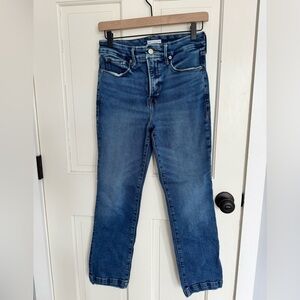 Good American Mid Blue Straight Leg Jeans